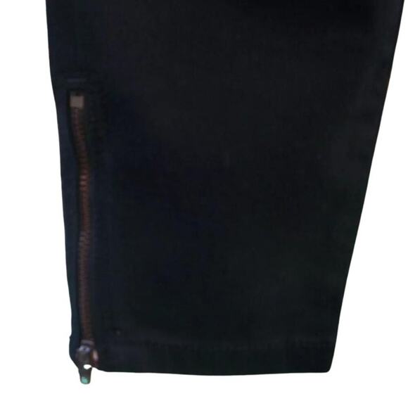 Cache Denim Pant Stretch Ankle Zipper Rhinestone Button Straight Leg New $98 NWT - Picture 3 of 9